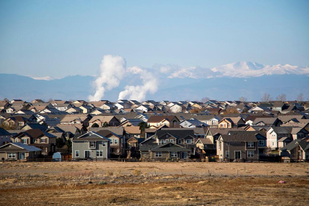 Many, many new homes in Commerce City, Nov. 9, 2018. (Kevin J. Beaty/Denverite)