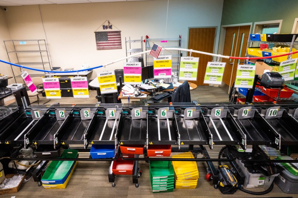 The Mesa County Elections Agilis ballot sorting machine