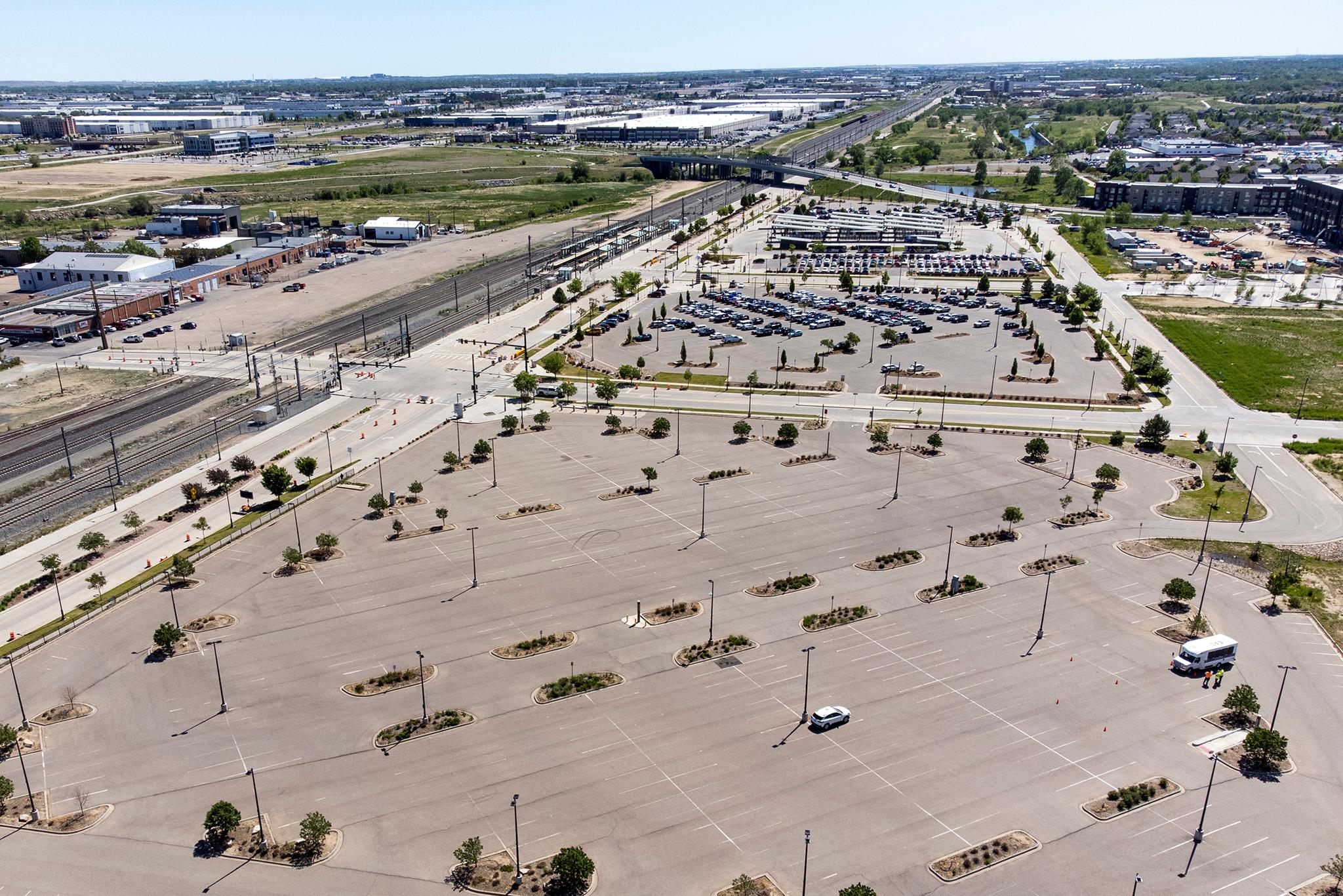 RTD's Central Park park-and-ride, which doesn't usually get close to filling up. May 24, 2024.