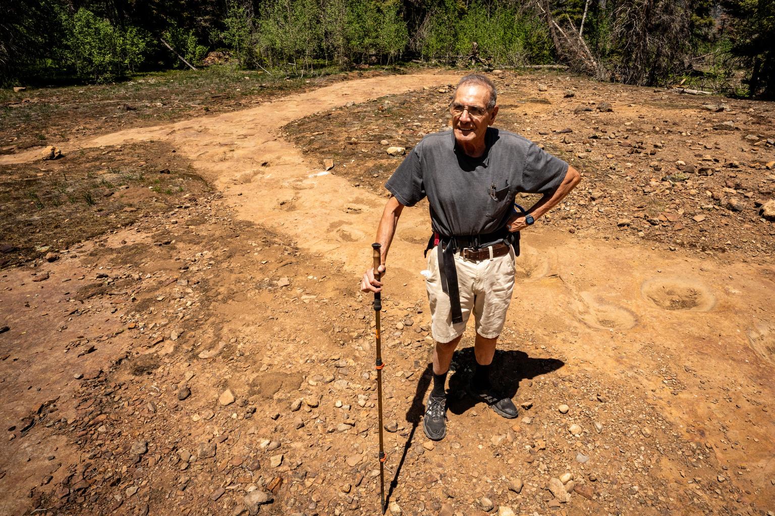 Exploring dinosaur tracks in Ouray