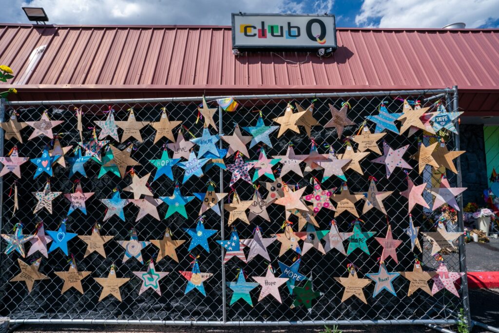 Part of there memorial wall at Club Q in Colorado Springs